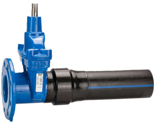 AVK skydeventil med PE-ende og flange − PE100.